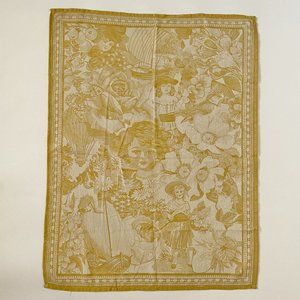 Le Jacquard Francais Primrose Bordier Ladies Flowers Scene Tea Dish Towel Golden